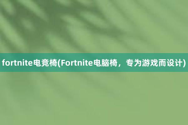 fortnite电竞椅(Fortnite电脑椅，专为游戏而设计)