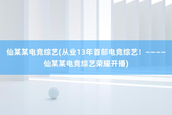 仙某某电竞综艺(从业13年首部电竞综艺！————仙某某电竞综艺荣耀开播)