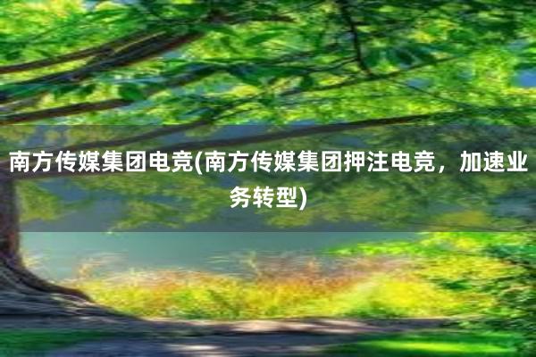 南方传媒集团电竞(南方传媒集团押注电竞，加速业务转型)