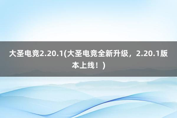 大圣电竞2.20.1(大圣电竞全新升级，2.20.1版本上线！)