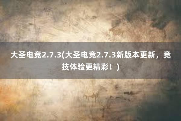 大圣电竞2.7.3(大圣电竞2.7.3新版本更新，竞技体验更精彩！)