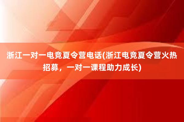 浙江一对一电竞夏令营电话(浙江电竞夏令营火热招募，一对一课程助力成长)