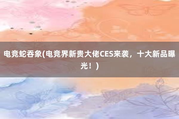 电竞蛇吞象(电竞界新贵大佬CES来袭，十大新品曝光！)