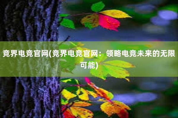 竞界电竞官网(竞界电竞官网：领略电竞未来的无限可能)