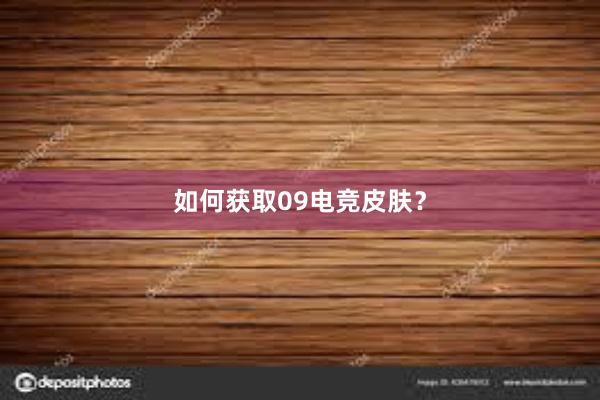 如何获取09电竞皮肤？