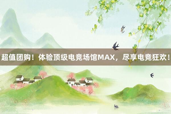 超值团购！体验顶级电竞场馆MAX，尽享电竞狂欢！