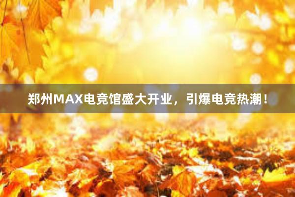 郑州MAX电竞馆盛大开业，引爆电竞热潮！