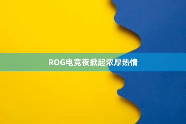 ROG电竞夜掀起浓厚热情