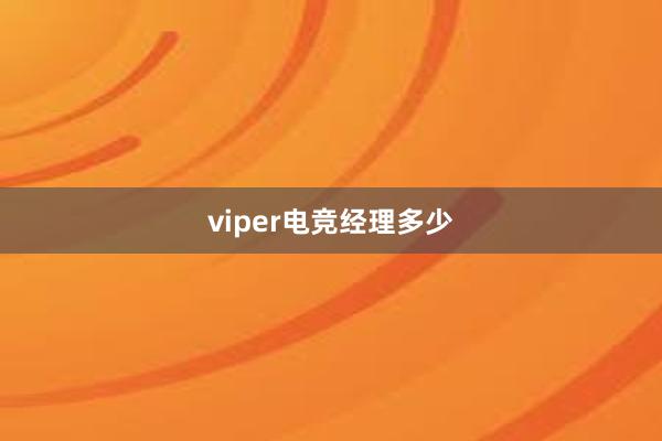 viper电竞经理多少