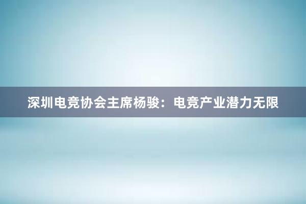 深圳电竞协会主席杨骏：电竞产业潜力无限