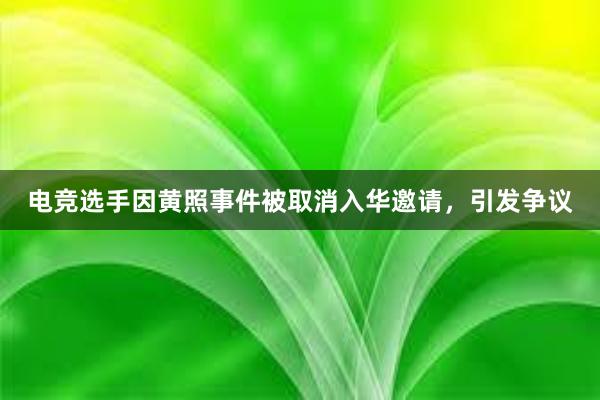 电竞选手因黄照事件被取消入华邀请，引发争议