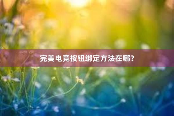 完美电竞按钮绑定方法在哪？