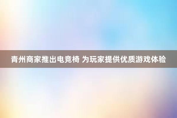 青州商家推出电竞椅 为玩家提供优质游戏体验